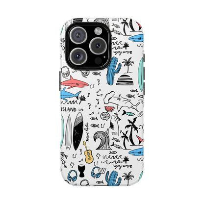 DOODLE BEACH PARTY | Tough Phone Case