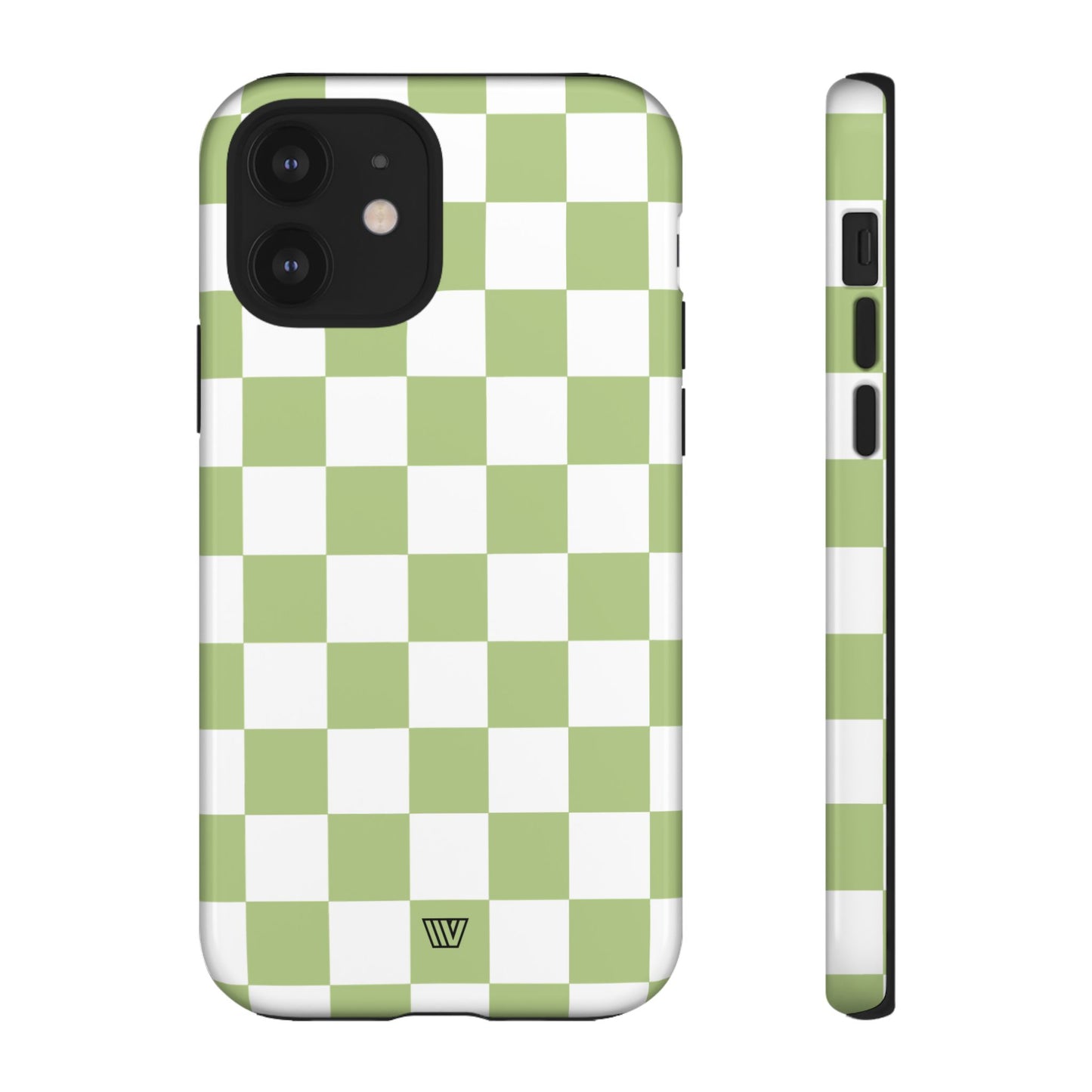 PALE OLIVE WHITE CHECKERBOARD | Tough Phone Case