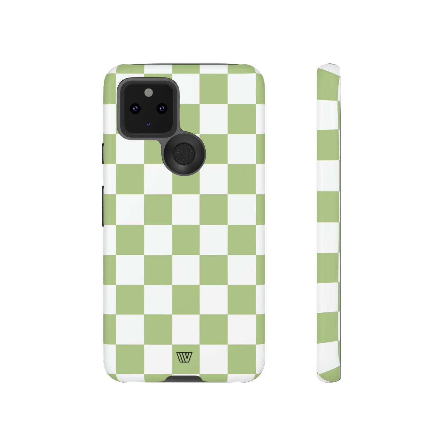 PALE OLIVE WHITE CHECKERBOARD | Tough Phone Case - Trovvve