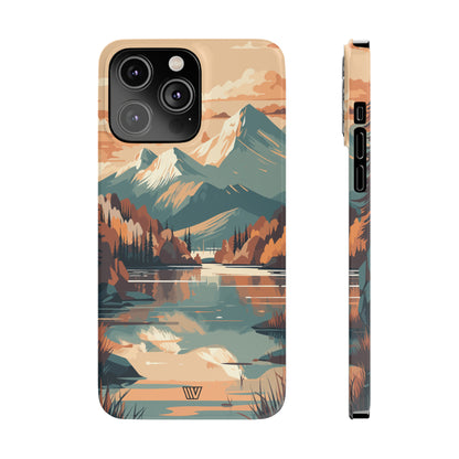 FALL MOUNTAIN RIVER LANDSCAPE | Slim iPhone Case - Trovvve