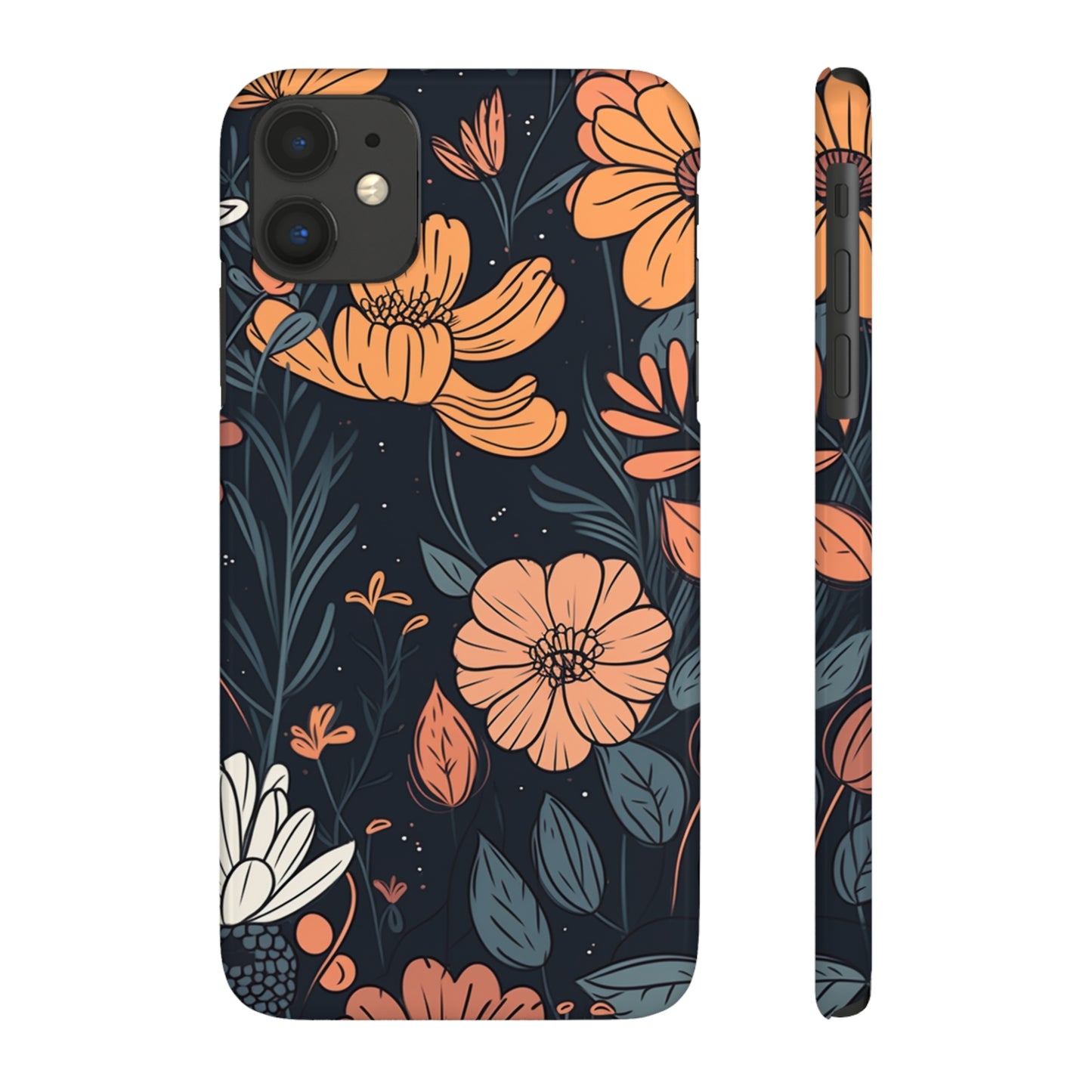 DARK FLOWER PATTERN  | Slim iPhone Case - Trovvve