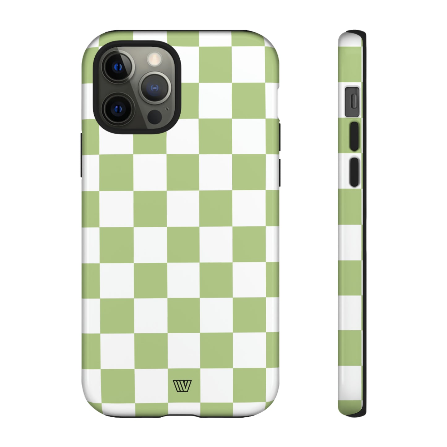 PALE OLIVE WHITE CHECKERBOARD | Tough Phone Case - Trovvve