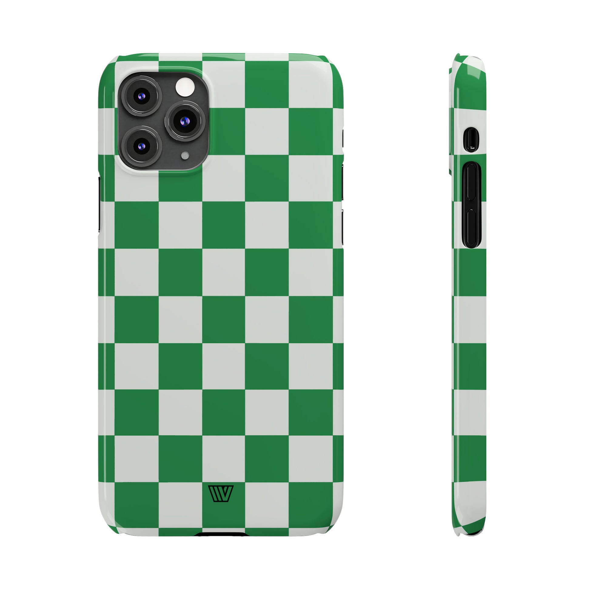 GREEN WHITE CHECKERBOARD | Slim iPhone Case - Trovvve