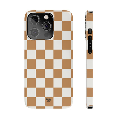 CHESTNUT CHECKERBOARD | Slim iPhone Case - Trovvve