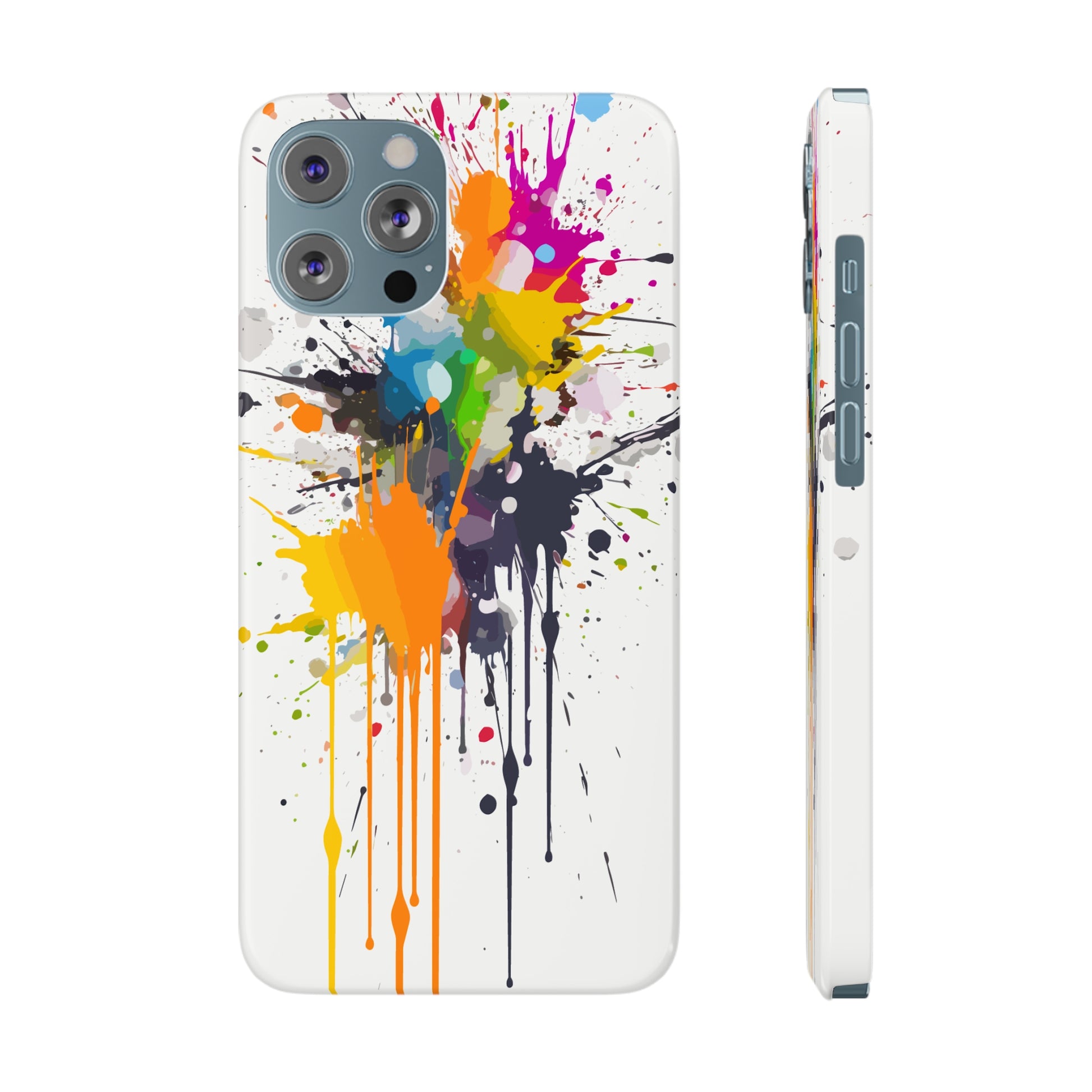 PAINT SPLATTER WHITE | Slim iPhone Case - Trovvve