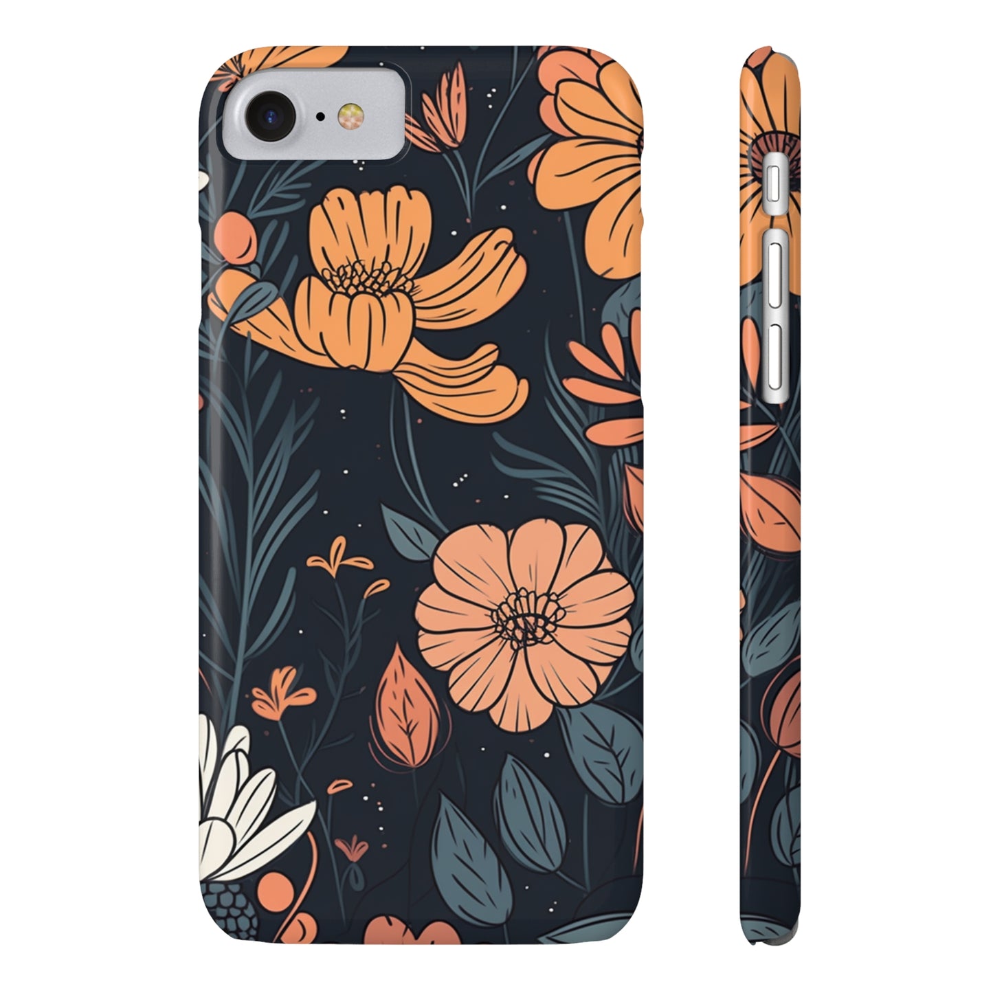 DARK FLOWER PATTERN  | Slim iPhone Case - Trovvve