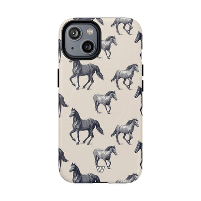 Horse Sketches MagSafe Tough iPhone Case – iPhone 14, Matte