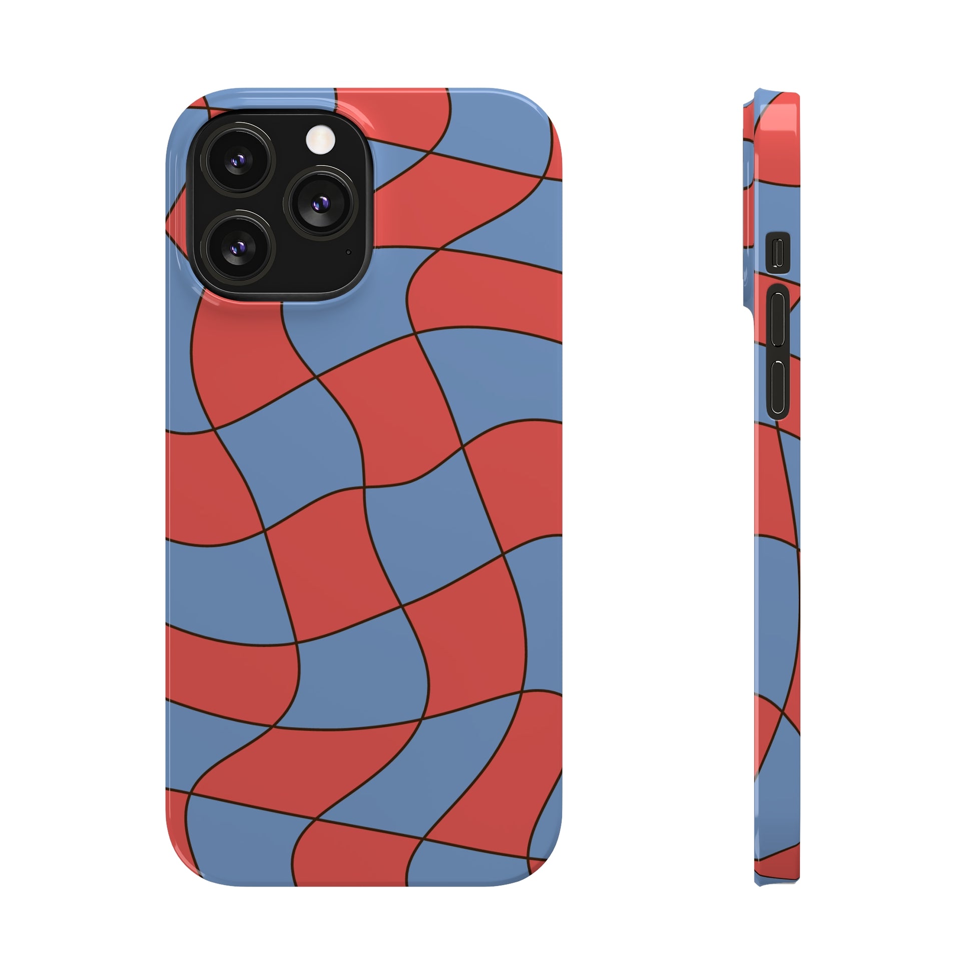 RETRO WAVY CHECKERBOARD  | Slim iPhone Case - Trovvve