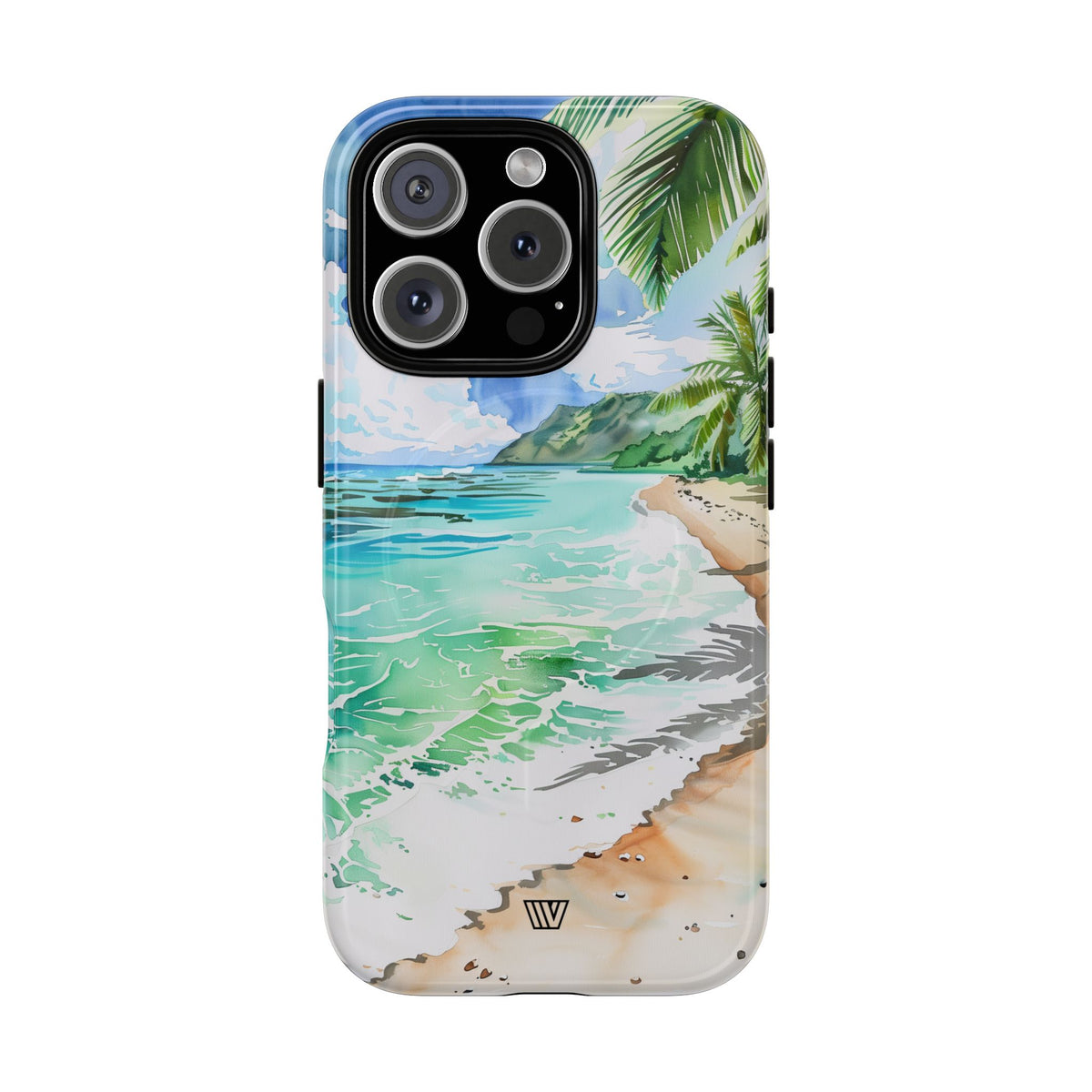 Watercolor Beach MagSafe Tough iPhone Case – iPhone 16 Pro, Glossy