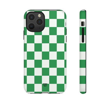 GREEN WHITE CHECKERBOARD | Tough Phone Case - Trovvve