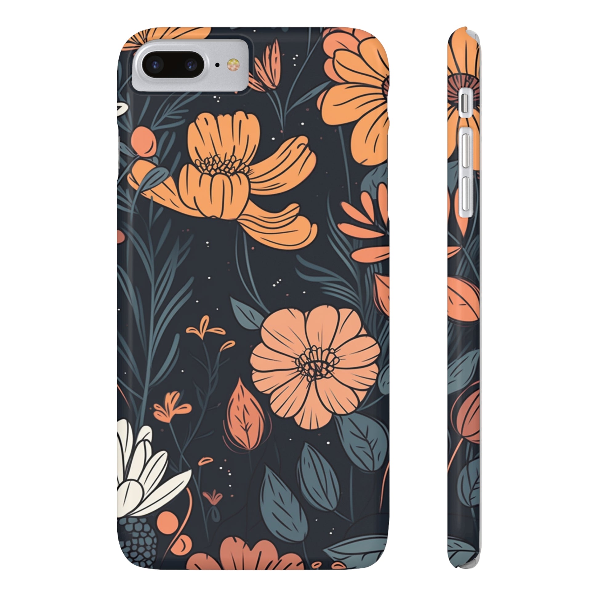 DARK FLOWER PATTERN  | Slim iPhone Case - Trovvve