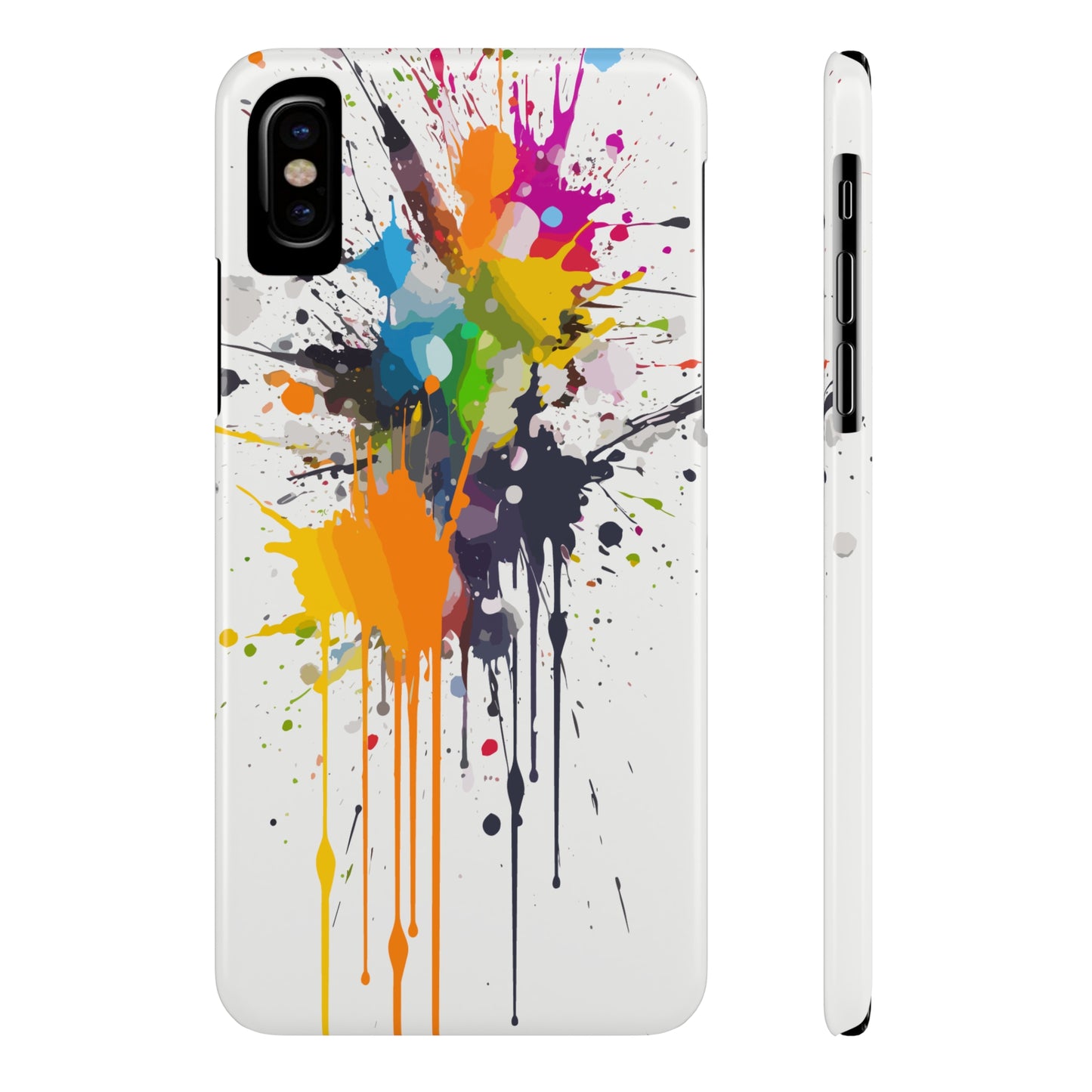 PAINT SPLATTER WHITE | Slim iPhone Case - Trovvve