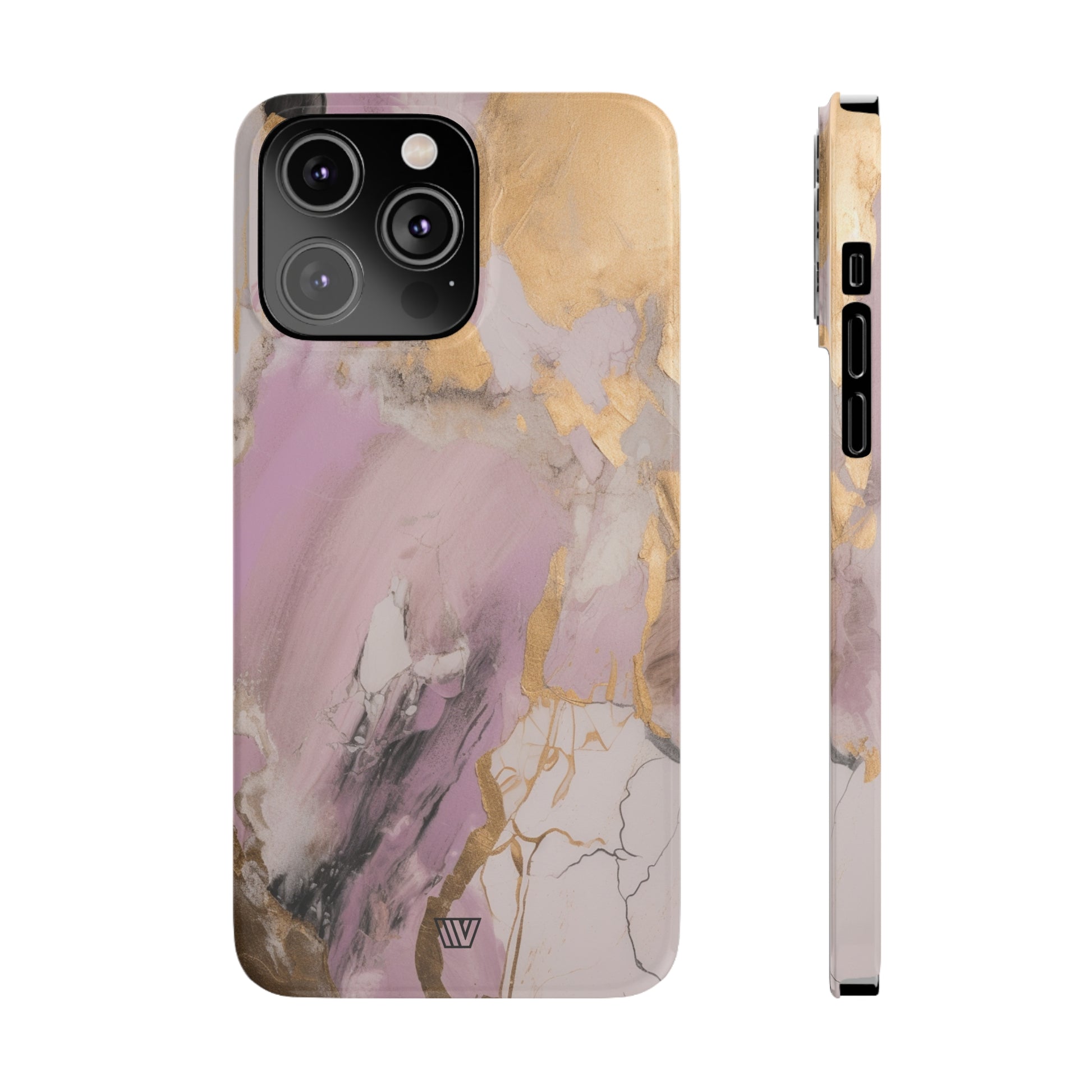 GOLD PINK ABSTRACT PAINTING | Slim iPhone Case - Trovvve