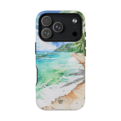 Watercolor Beach MagSafe Tough iPhone Case – iPhone 17 Pro, Matte