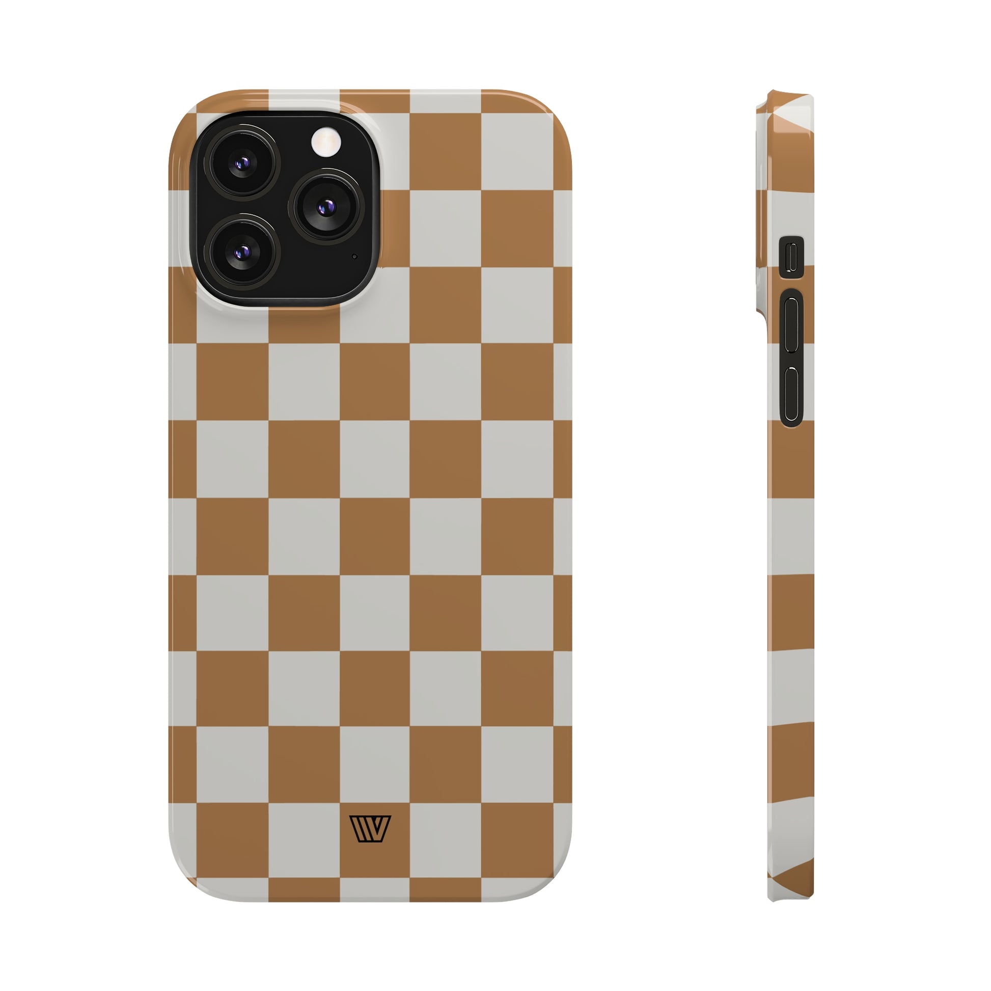 CHESTNUT CHECKERBOARD | Slim iPhone Case - Trovvve