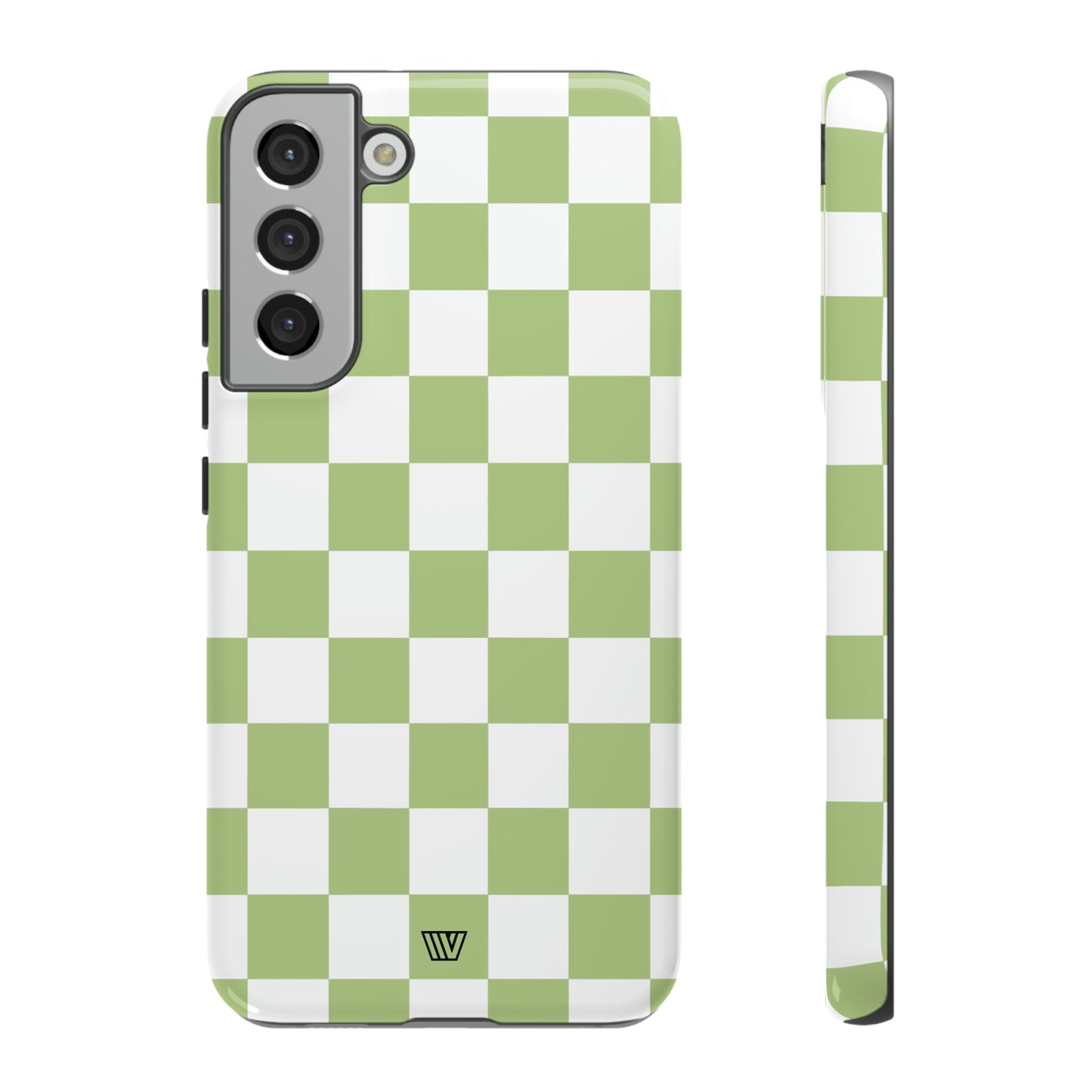 PALE OLIVE WHITE CHECKERBOARD | Tough Phone Case - Trovvve