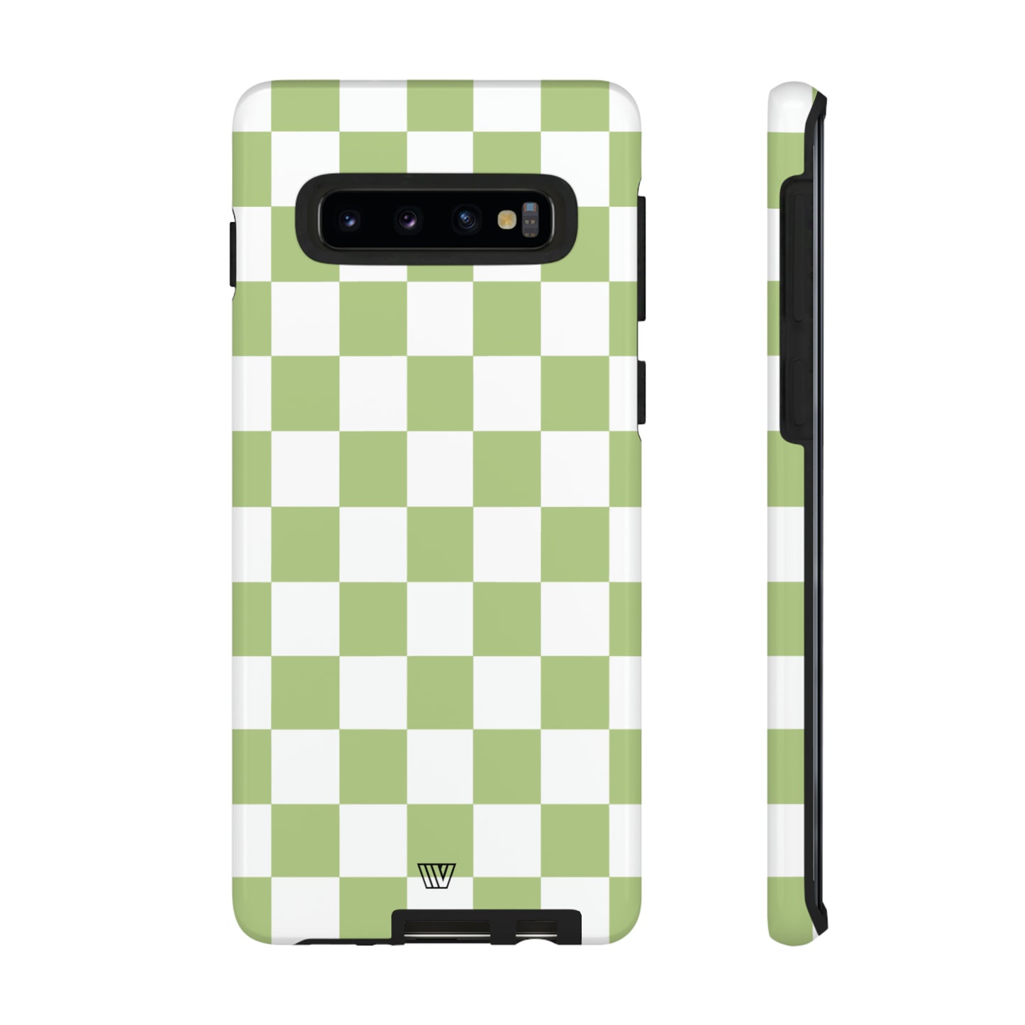 PALE OLIVE WHITE CHECKERBOARD | Tough Phone Case - Trovvve