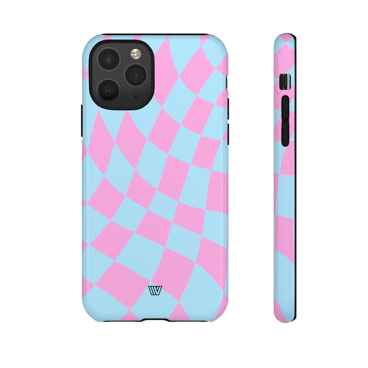 BLUE PINK CURVY CHECKERBOARD | Tough Phone Case - Trovvve