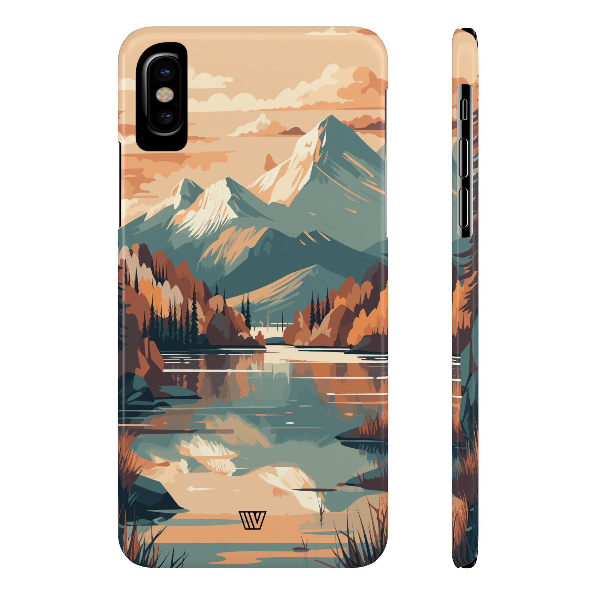 FALL MOUNTAIN RIVER LANDSCAPE | Slim iPhone Case - Trovvve