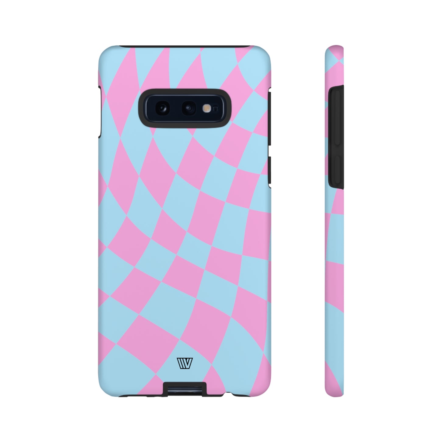 BLUE PINK CURVY CHECKERBOARD | Tough Phone Case - Trovvve