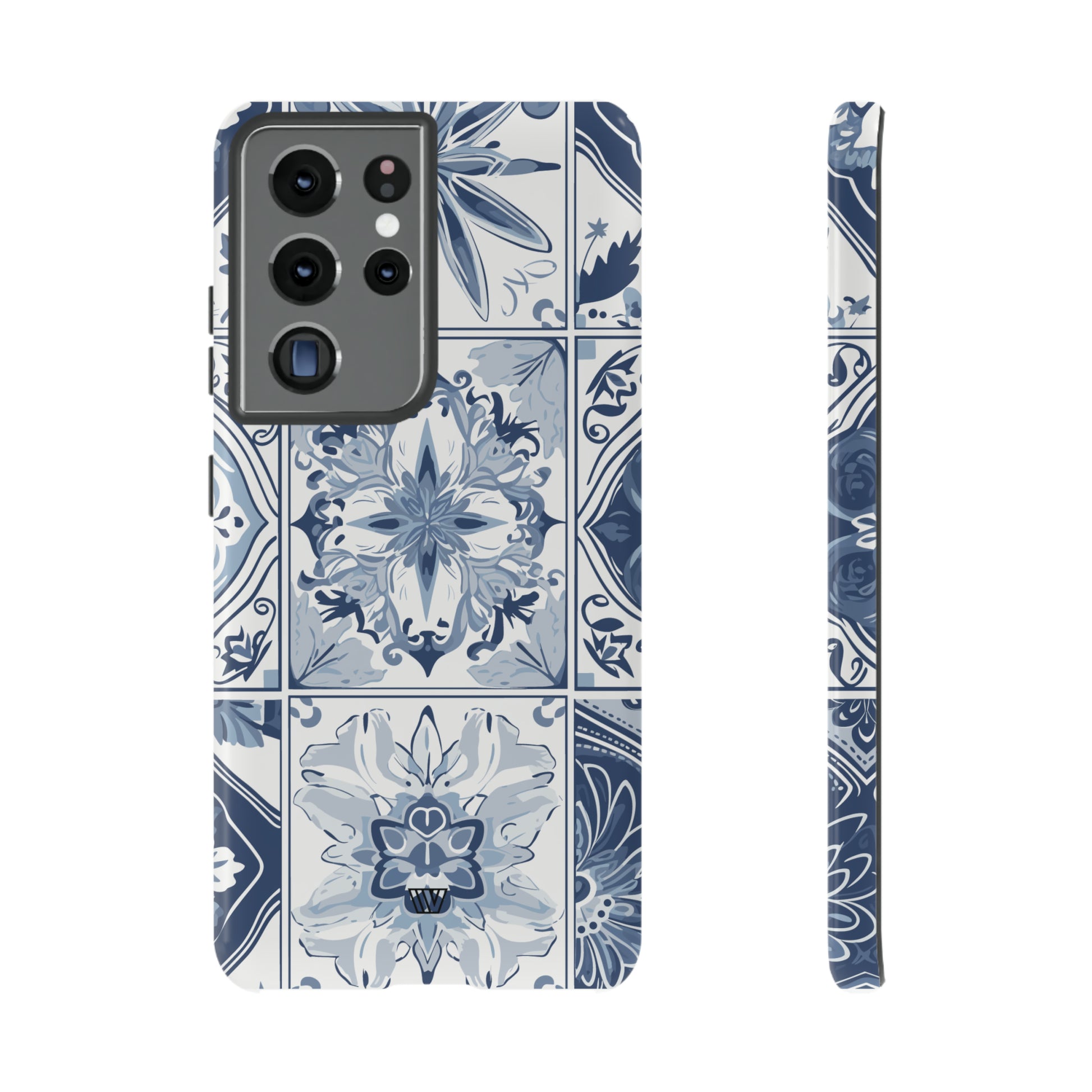 BLUE WHITE TILE | Tough Phone Case - Trovvve