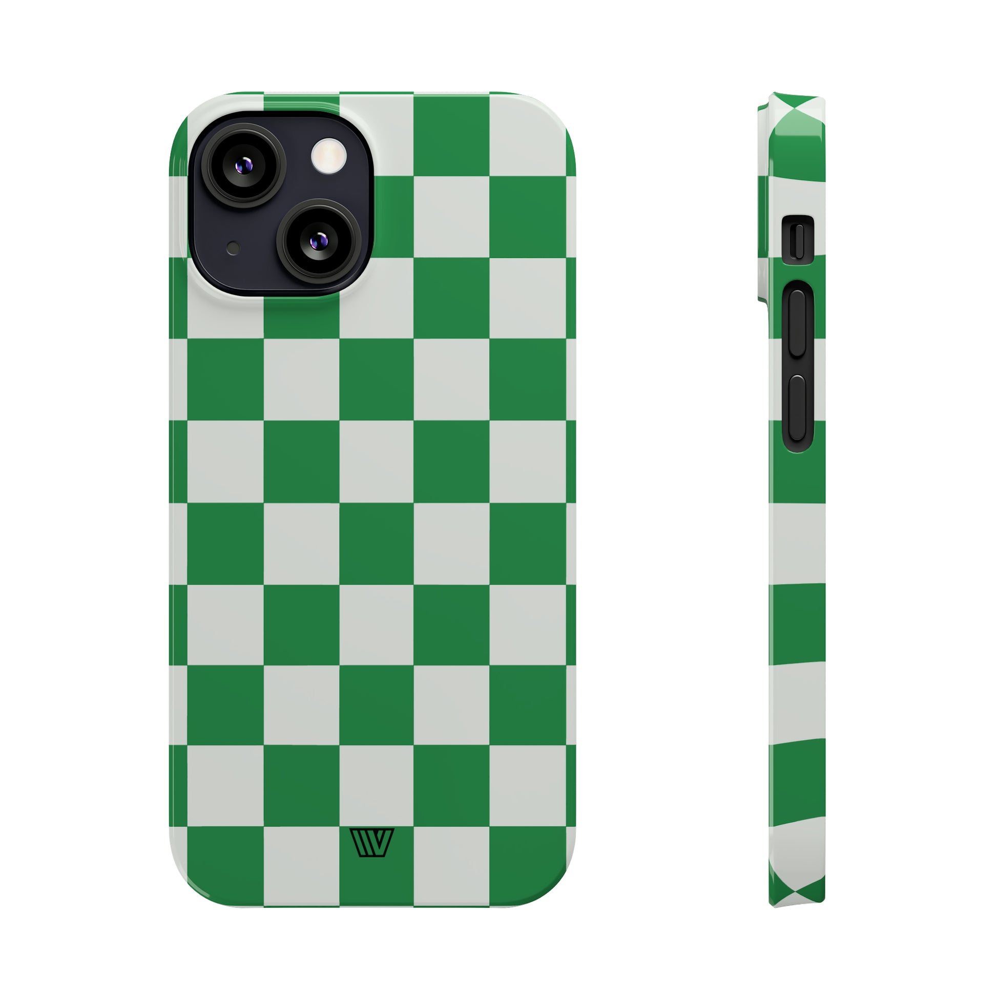 GREEN WHITE CHECKERBOARD | Slim iPhone Case - Trovvve