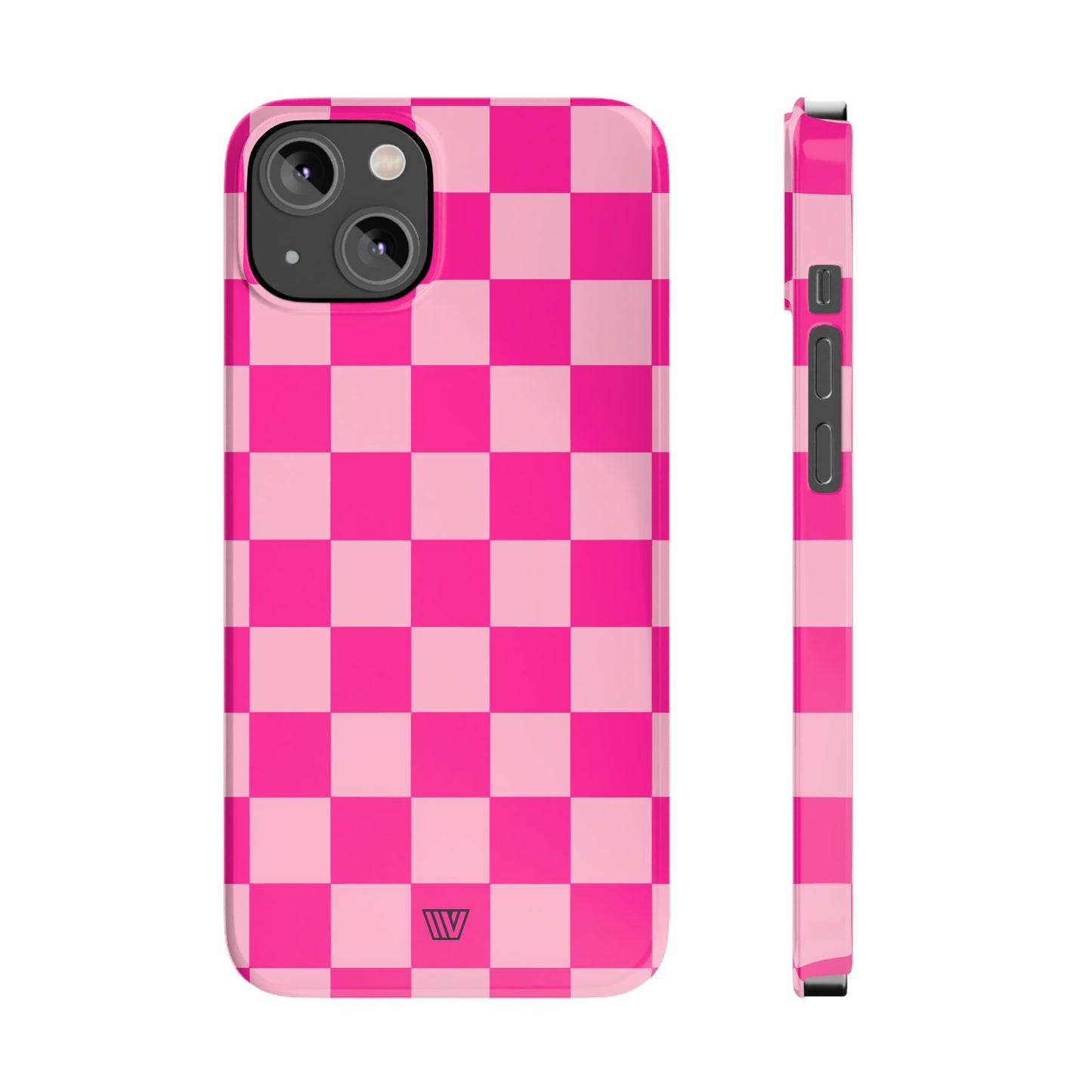 HOT PINK CHECKERBOARD | Slim iPhone Case