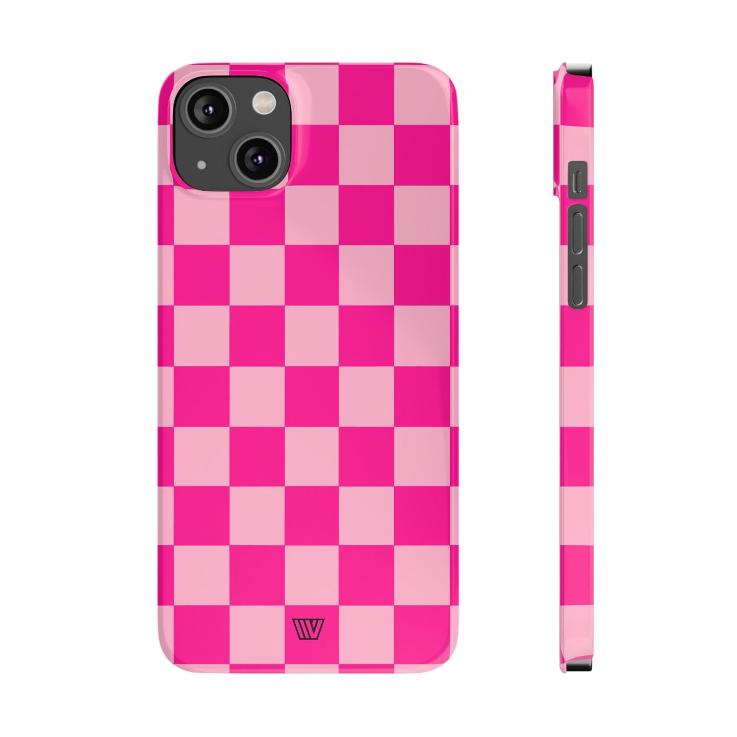 HOT PINK CHECKERBOARD | Slim iPhone Case