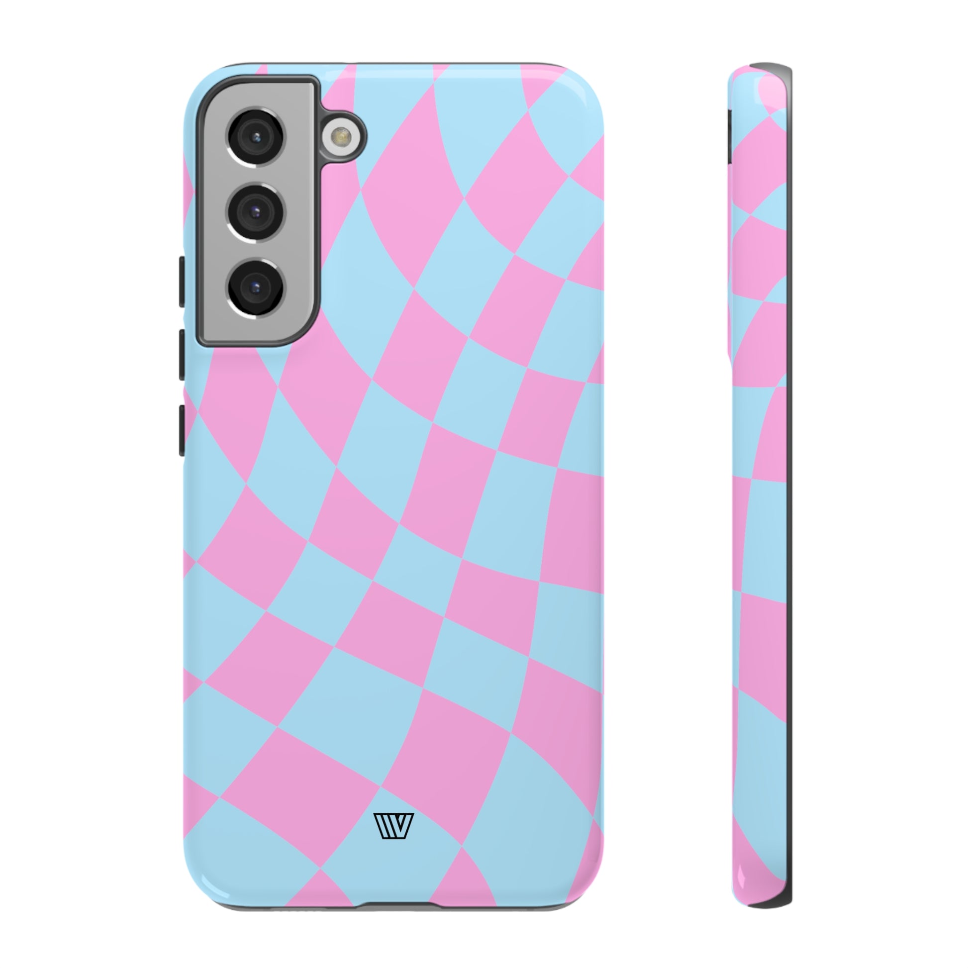 BLUE PINK CURVY CHECKERBOARD | Tough Phone Case - Trovvve