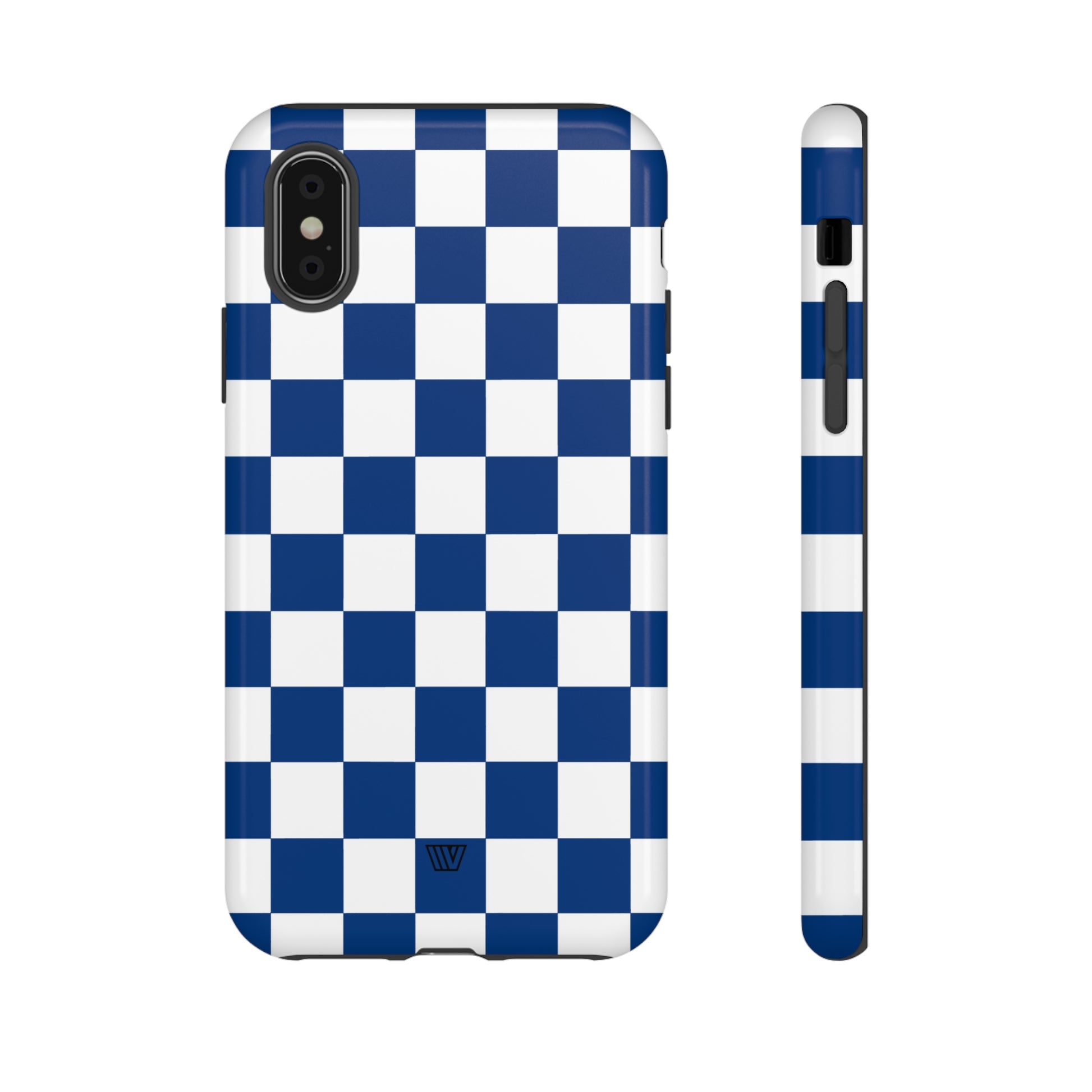 BLUE WHITE CHECKERBOARD | Tough Phone Case - Trovvve