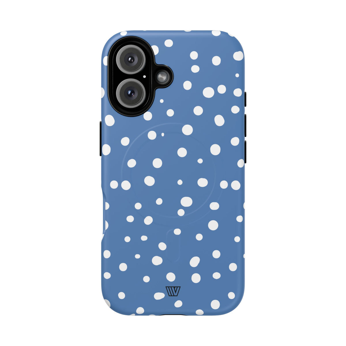 Dusty Blue Dots MagSafe Tough iPhone Case – iPhone 16, Matte