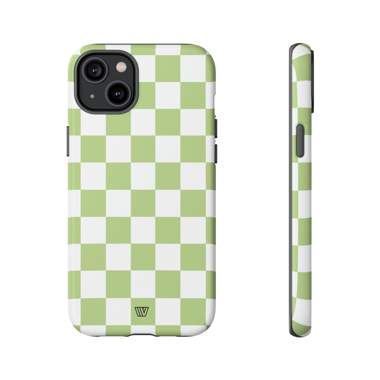 PALE OLIVE WHITE CHECKERBOARD | Tough Phone Case - Trovvve