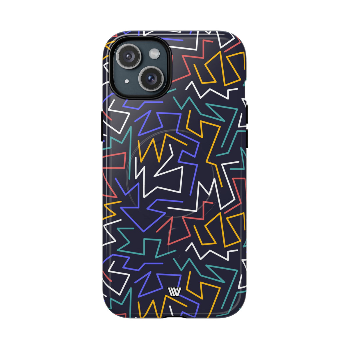 Zigzag Night MagSafe Tough iPhone Case – iPhone 15 Plus, Glossy