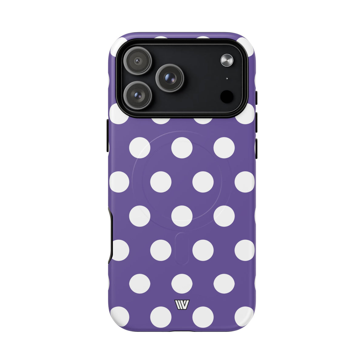 Purple Polka Dots MagSafe Tough iPhone Case – iPhone 17 Pro Max, Matte