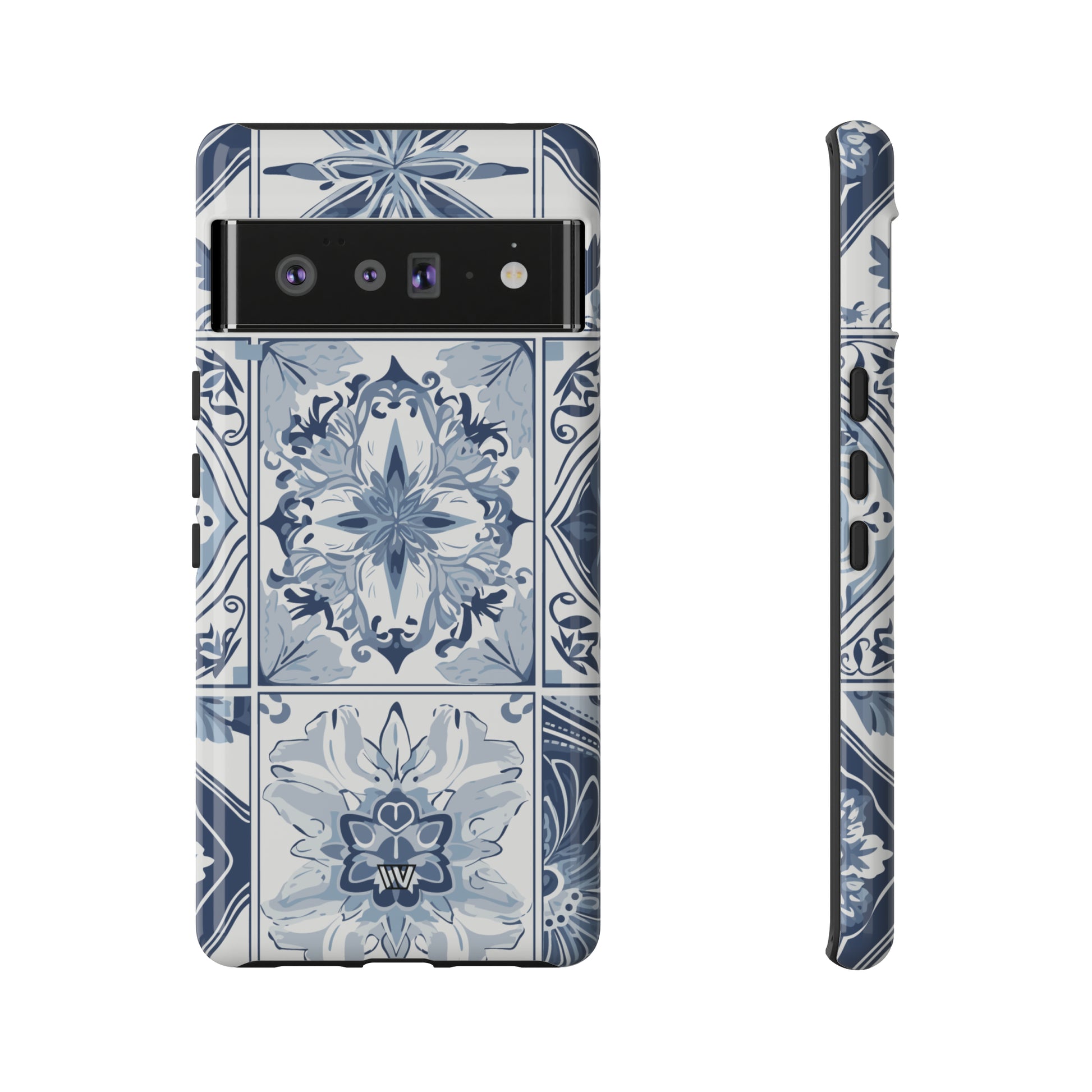 BLUE WHITE TILE | Tough Phone Case - Trovvve