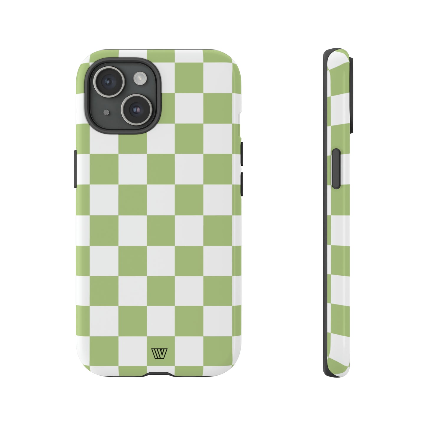 PALE OLIVE WHITE CHECKERBOARD | Tough Phone Case - Trovvve