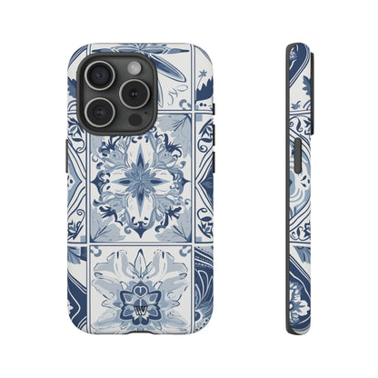 BLUE WHITE TILE | Tough Phone Case - Trovvve