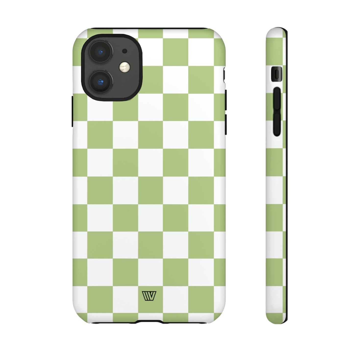 PALE OLIVE WHITE CHECKERBOARD | Tough Phone Case - Trovvve