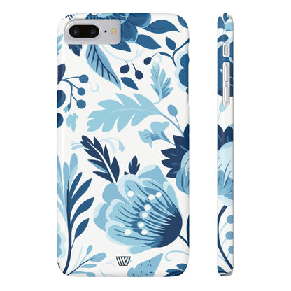 BLUE WHITE FLOWERS | Slim iPhone Case - Trovvve