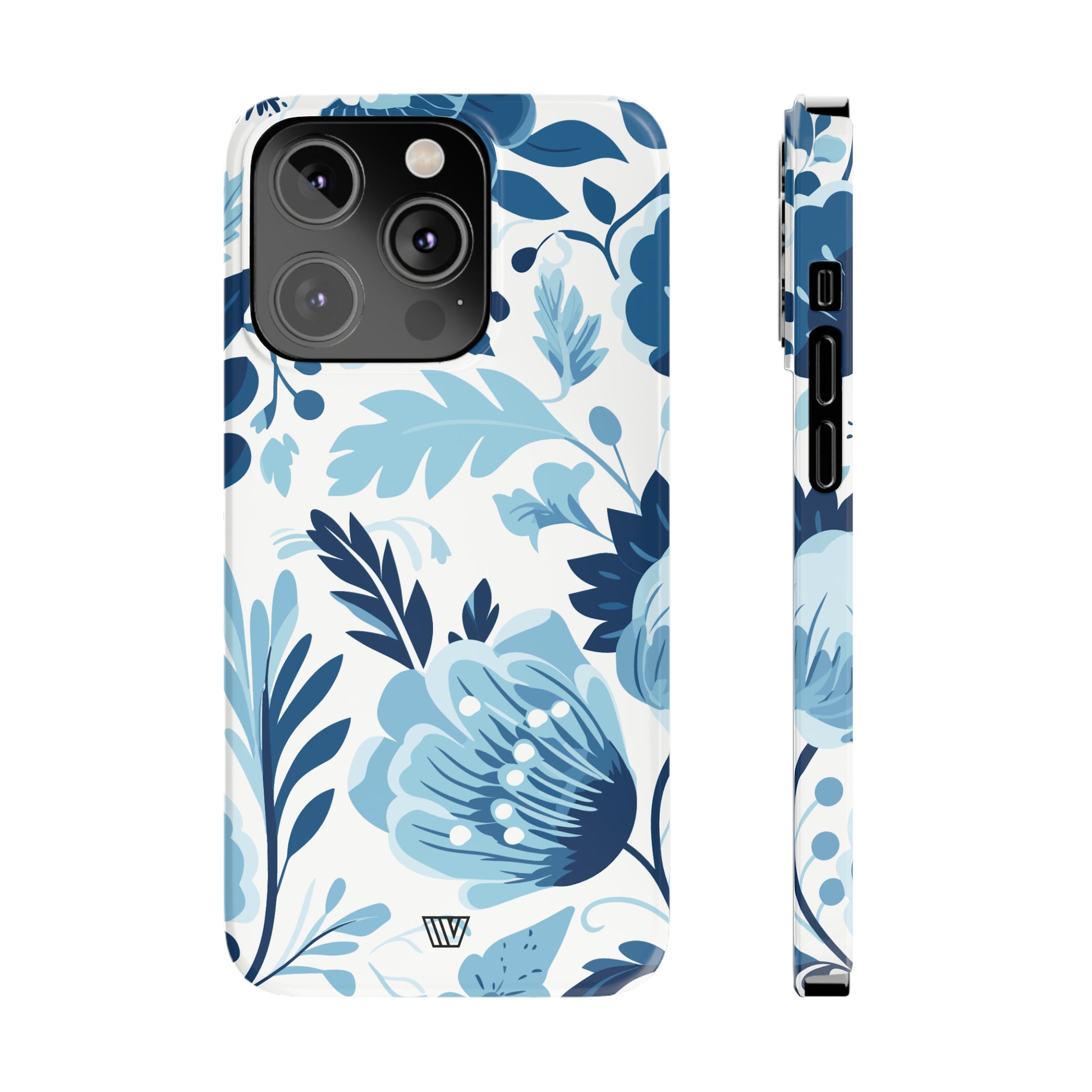 BLUE WHITE FLOWERS | Slim iPhone Case - Trovvve