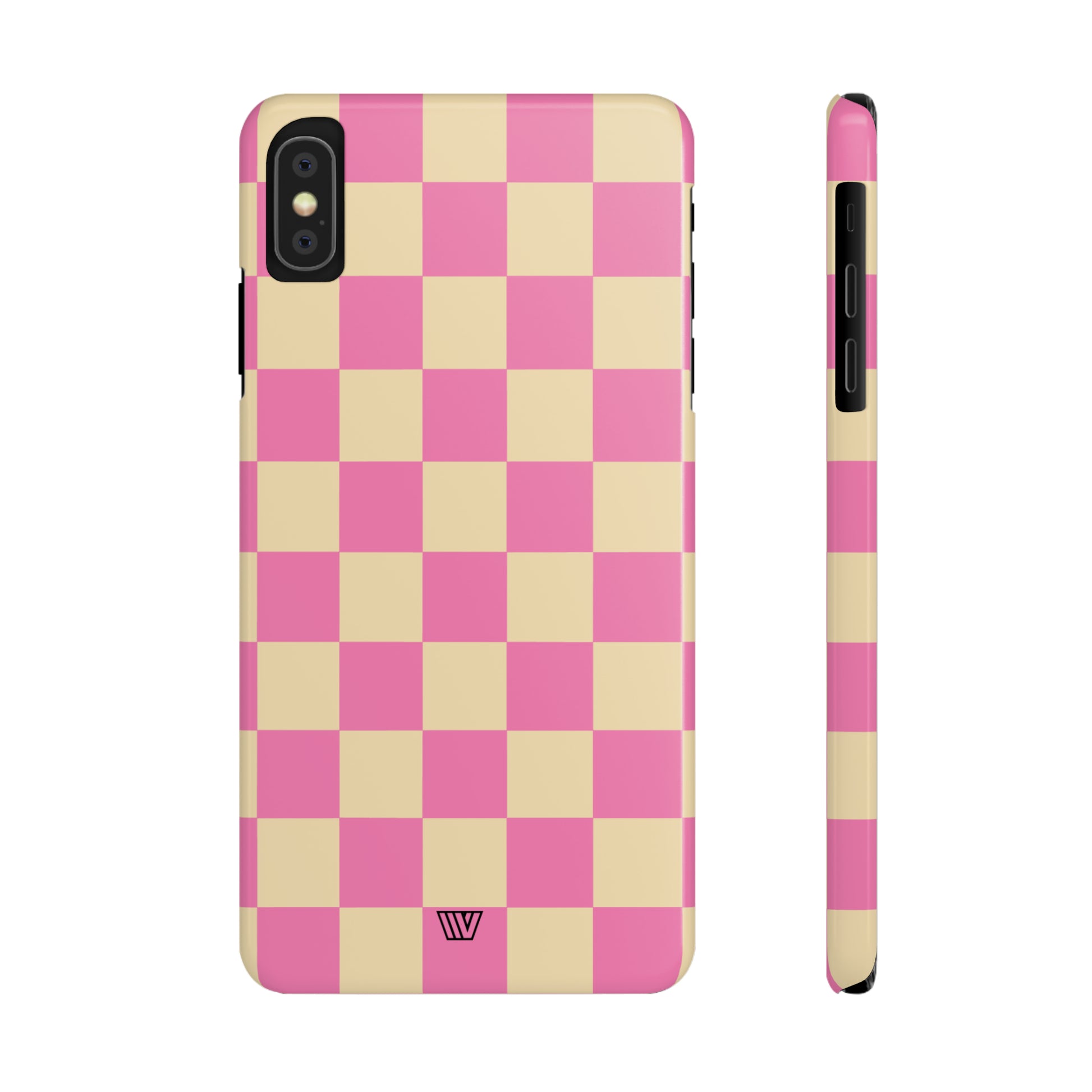 PINK TAN CHECKERBOARD | Slim iPhone Case - Trovvve