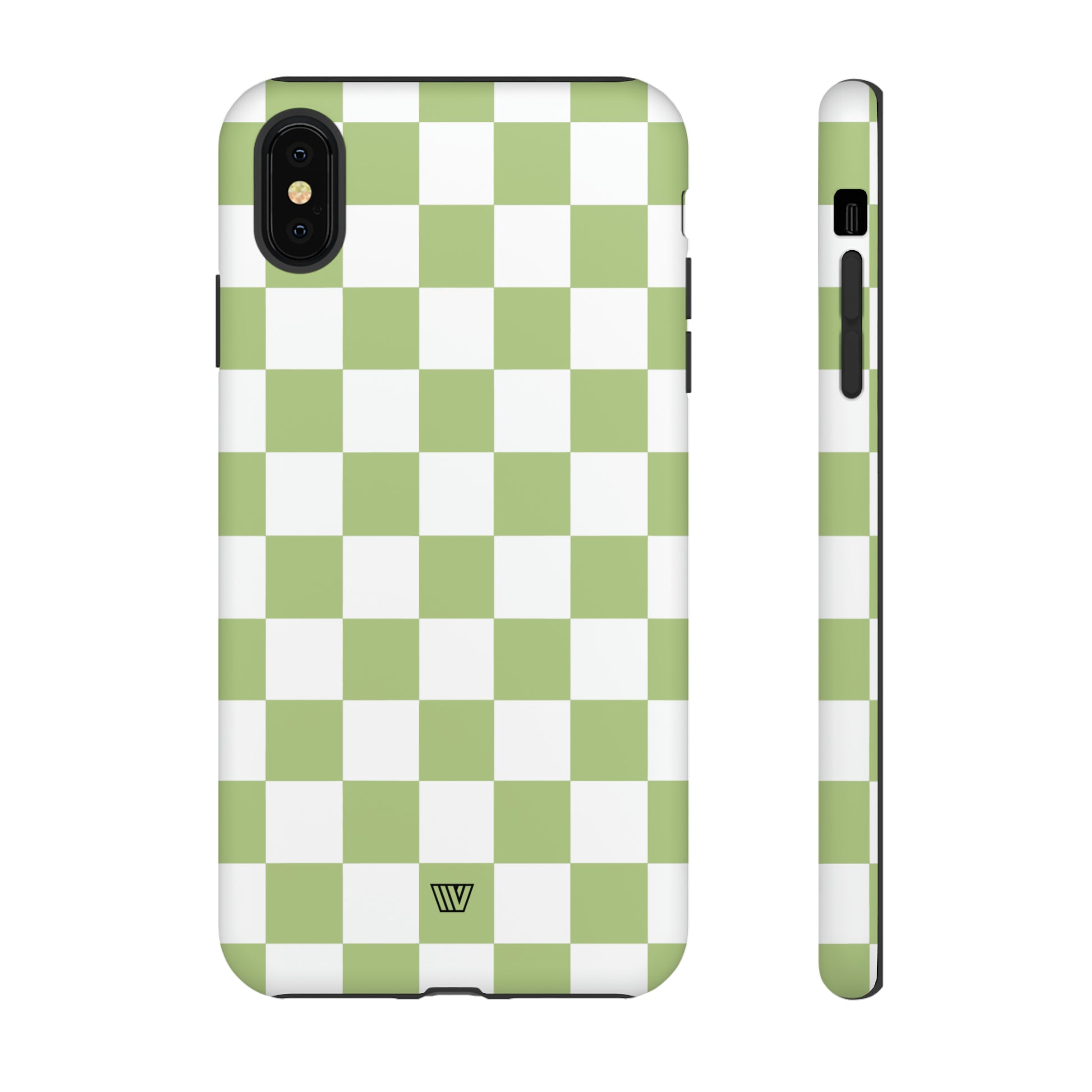 PALE OLIVE WHITE CHECKERBOARD | Tough Phone Case - Trovvve