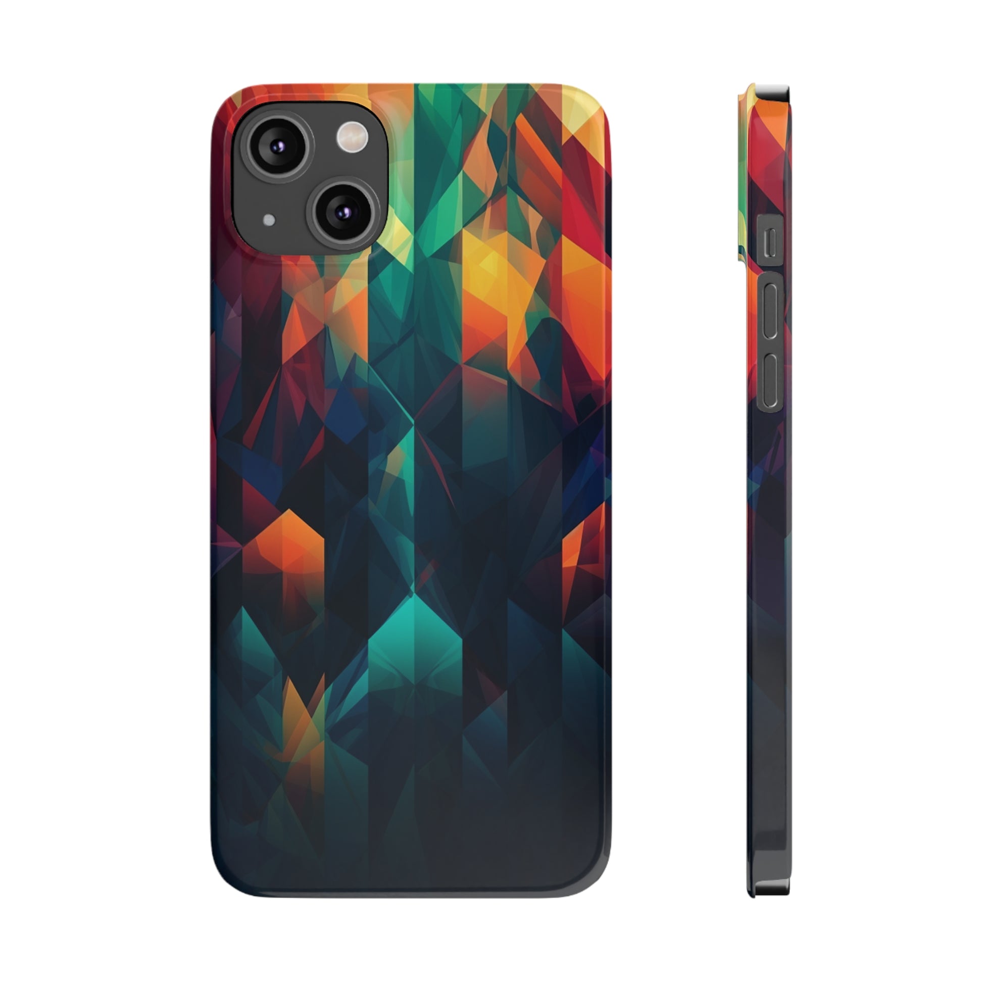 COLORFUL ABSTRACT GEOMETRY | Slim iPhone Case - Trovvve