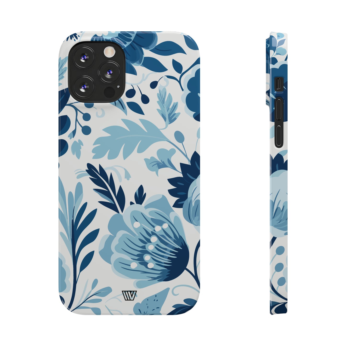 BLUE WHITE FLOWERS | Slim iPhone Case - Trovvve