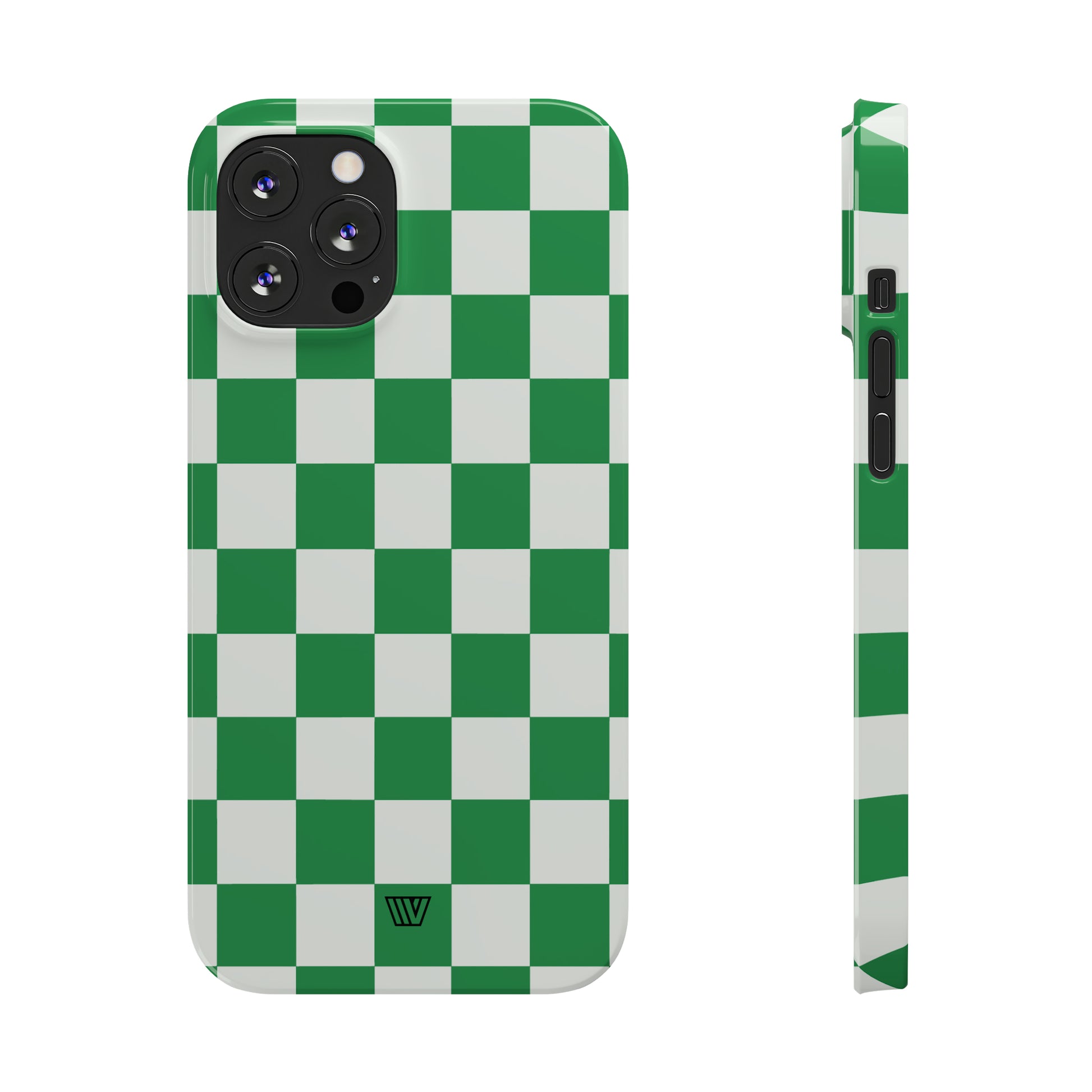 GREEN WHITE CHECKERBOARD | Slim iPhone Case - Trovvve