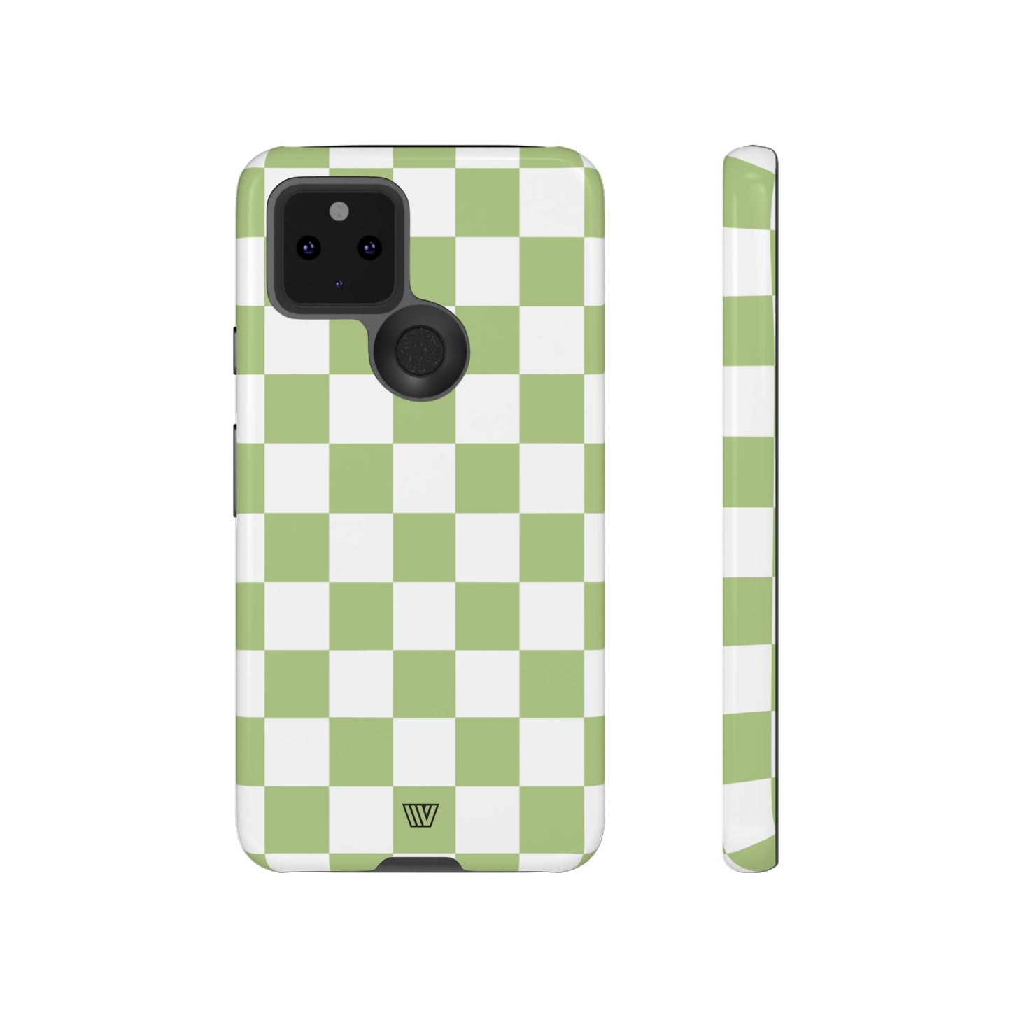 PALE OLIVE WHITE CHECKERBOARD | Tough Phone Case - Trovvve