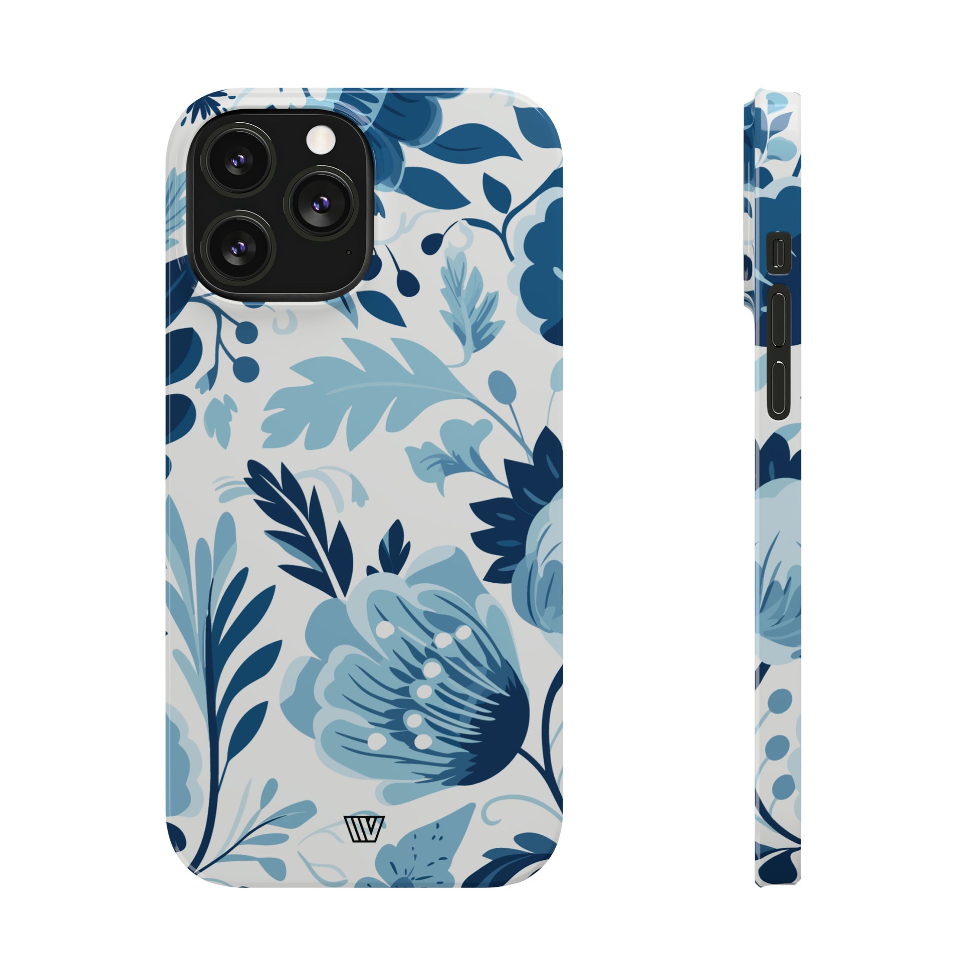 BLUE WHITE FLOWERS | Slim iPhone Case - Trovvve