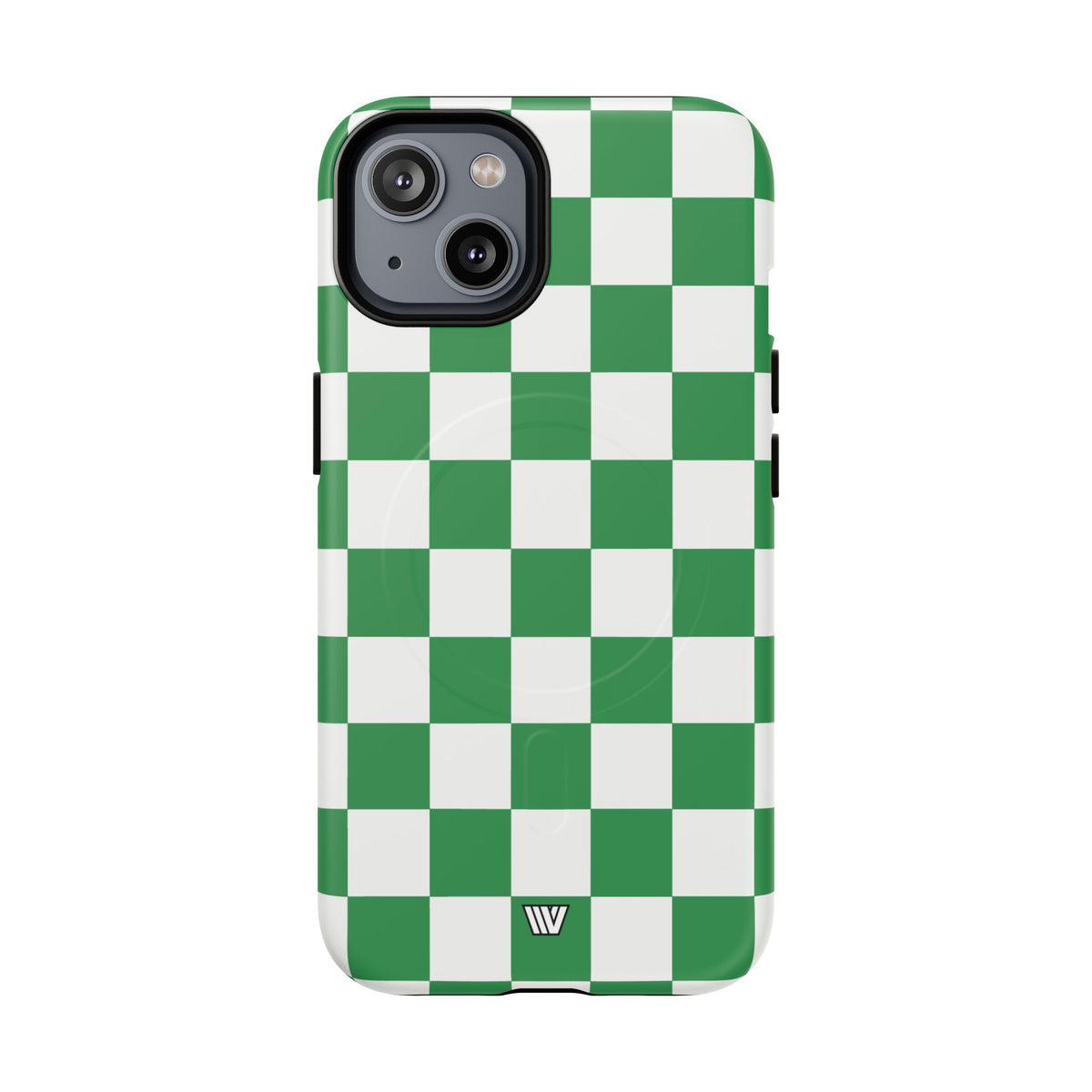 Green White Checkerboard MagSafe Tough iPhone Case – iPhone 14, Matte