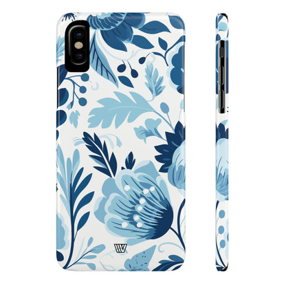 BLUE WHITE FLOWERS | Slim iPhone Case - Trovvve