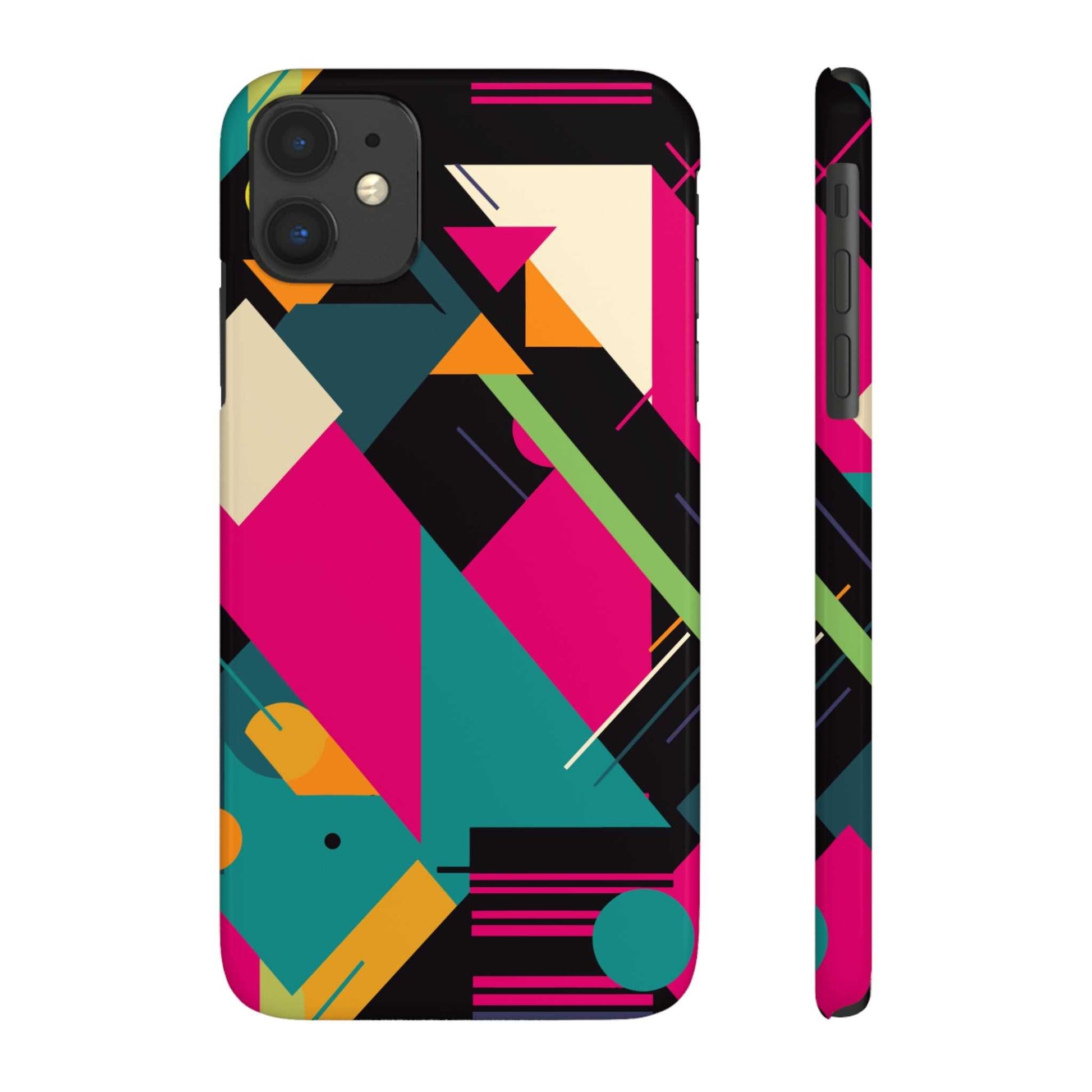 80s / 90s RETRO GEOMETRIC PATTERN | Slim iPhone Case - Trovvve